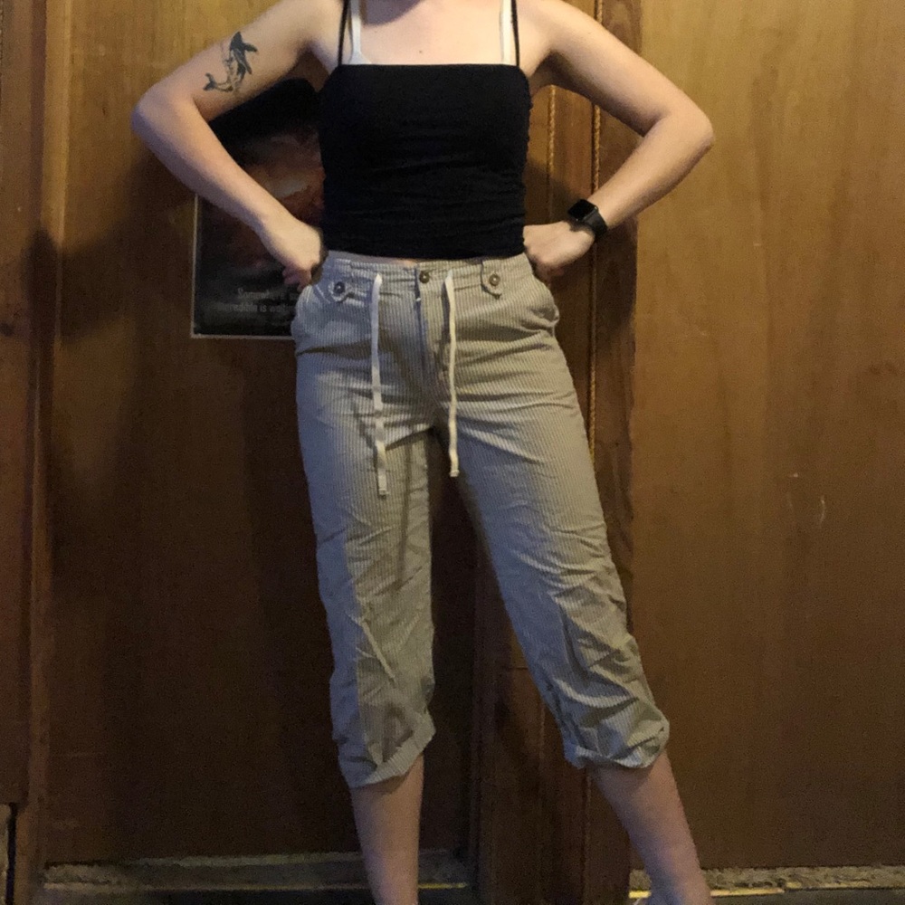 Vintage Capris Pants With Stripes (Size 8)